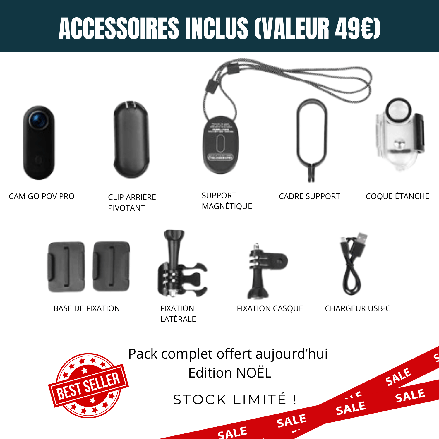 Caméra POV 4K Ultra HD – Parfaite pour Skieurs & Snowboarders