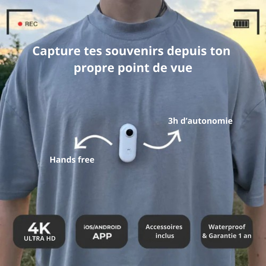 Caméra POV 4K Ultra HD – Parfaite pour Skieurs & Snowboarders